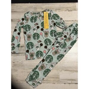 Bamboo Starbuck Coffee pajama Set Size 5/6